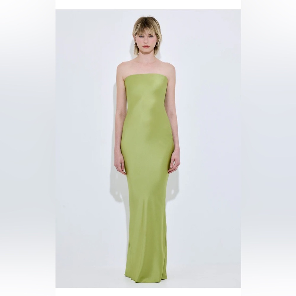 Dé Rococo Satin Strapless Maxi Dress